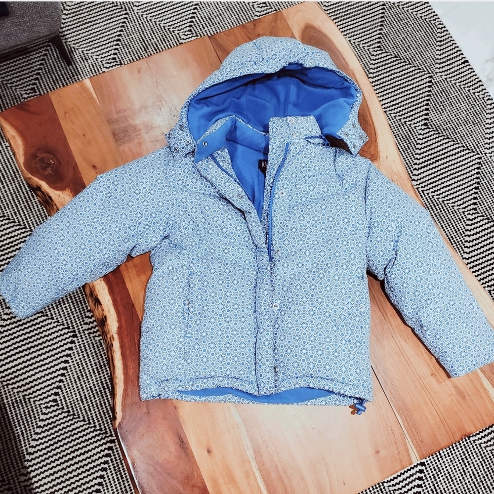 Vintage Like New Gap Kids Warm Puffer Snowflake Print Winter Coat